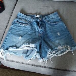Forever 21 Mom Fit Distressed Jean Shorts